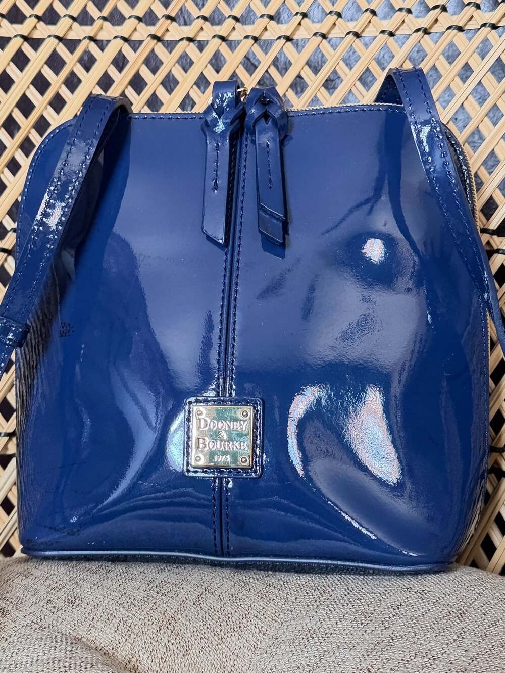 Dooney & Bourke Trixie Patent Leather Crossbody Bag Blue